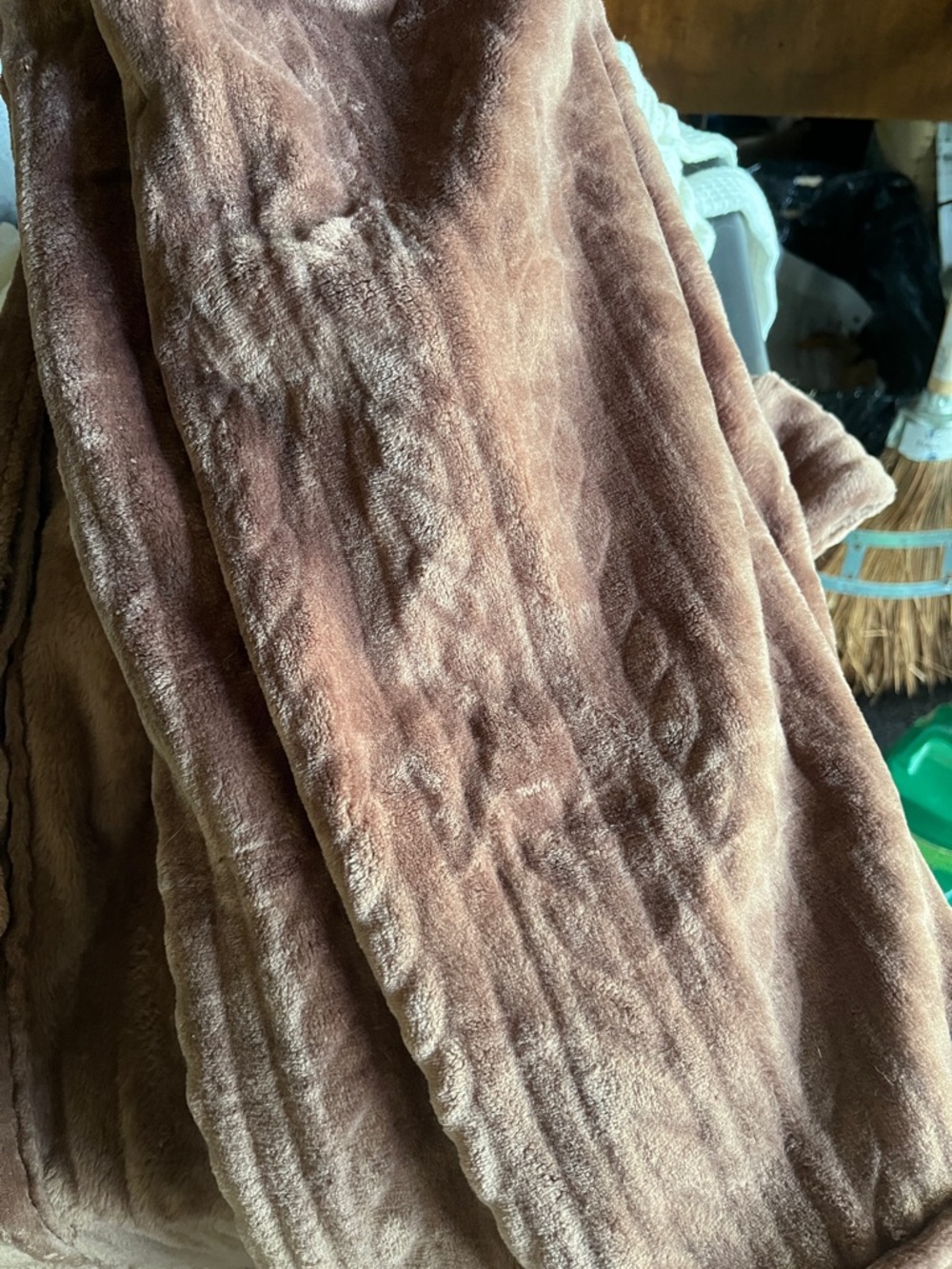 Sleepwear Plush Hooded Coat - Brown